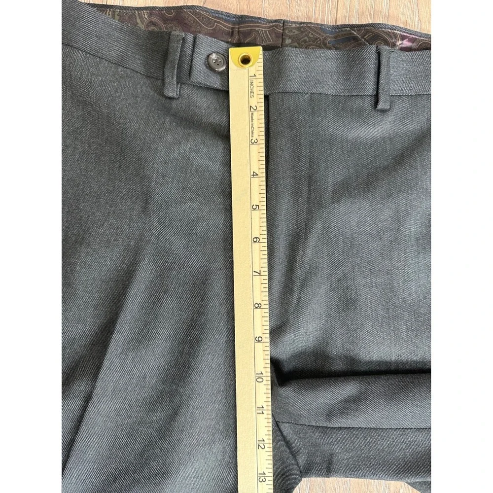 Lauren Ralph Lauren Mens Dress Pants Charcoal Gray Flat Front 34W x 34L Stretch
